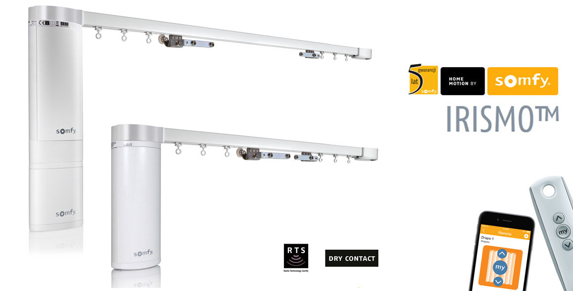 Karnisze elektryczne Somfy Irismo 45 WireFree RTS i Somfy Irismo 35 Mini